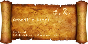 Ambróz Kitti névjegykártya