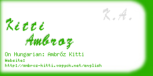 kitti ambroz business card